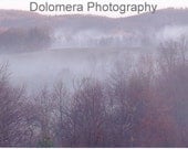 A Foggy Beginning 1, 5x7 Color Photograph, North Carolina Mountain Winter Sunrise Landscape