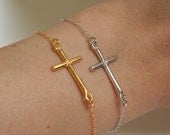 SIDEWAYS CROSS BRACELET-Sterling Silver