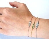 FEATHER BRACELET-Sterling Silver-Rose gold Plated.