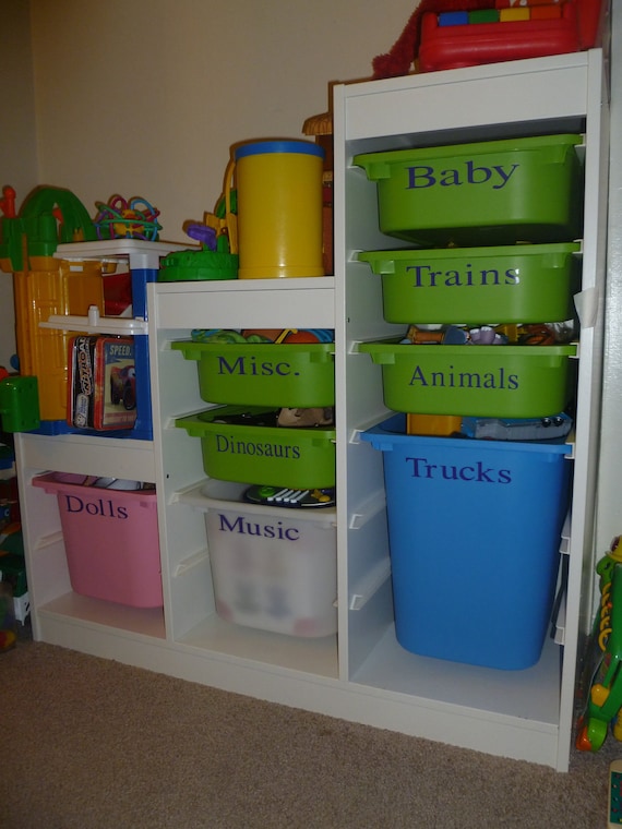 Storage Labels for Children's Play (Toy) Room- Vinyl Lettering Decal Organization
