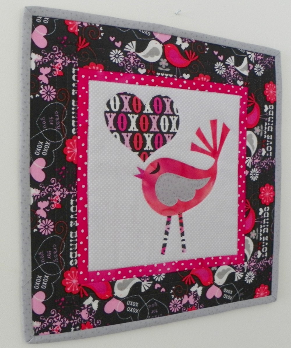 Mini Quilt - Lovey Dovey I