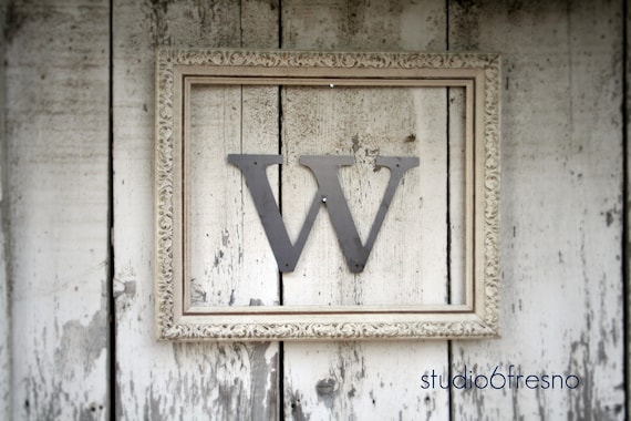 12 Inch Lowercase Industrial Metal Letter "w" With FREE Shipping