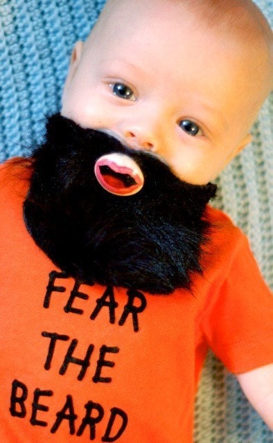 Fear the Beard- Hand Cut Custom Brian Wilson Beard Pacifier