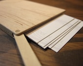 wood business card holder. slim. maple.
