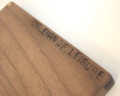 personalized text. on wood business card or credit card holder. slim.
