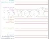 Personalized Petsitter Notes Printable