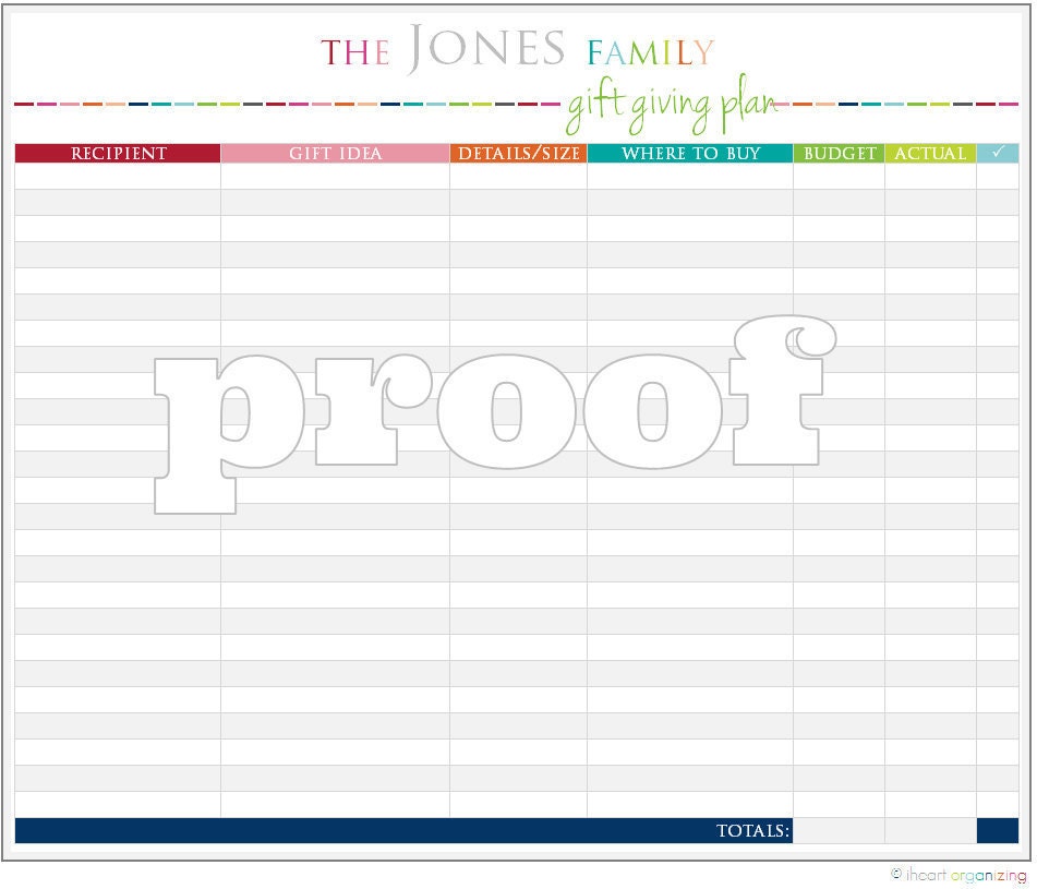 Personalized Gift Giving Printable