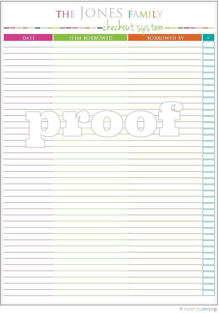Personalized Check Out Library System Printable