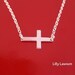 Sideways Cross Necklace - Sterling Silver - As Seen On Taylor Jacobson