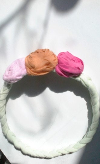 Rustic Chic Bridal Hair Accessories ,Unconventional Wedding, Two roses. One .Boho wedding. Pstachio tress