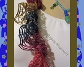 Mother's Day Scarf, Spiral Scarf , Funky Handmade Scarves , Colorful Spiral Scarf , Hipster Style, Lightweight Skinny Scarf, Artistic Scarf