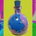 Bottle Art , Painted Bottle , Funky Art , Funky and Original Art On Bottles , Purples And Blues , One Of A Kind Handpainted Original Design