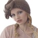 Flapper Knit Bow Hat in Taupe