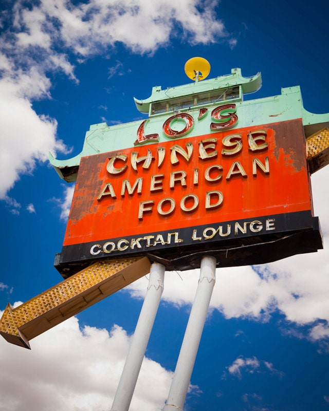 Route 66 Lo's Chinese American Food Vintage Neon Sign - Retro Kitchen Decor - Kingman Arizona - Wall Art - 16X20 Fine Art Photograph