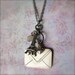 Paris Necklace - Eiffel Tower - Envelope - Letter - Heart - Cluster Necklace - Love Letter