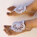 Crochet Gray Barefoot Sandals, Nude shoes, Wedding, Lace, Sexy, Yoga, Anklet , Steampunk sandals, Gypsy, Beach Pool, valentines day