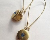 Long Vintage Locket Earrings