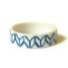 Ceramic Rings - Teal Geometric Patterned Porcelain Ring - Ring Size 9 - Size R 1/2