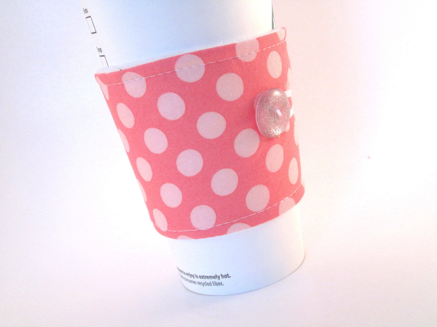 Coffee Sleeve Coffee Cozy Pink Polka Dot for Women Girls
