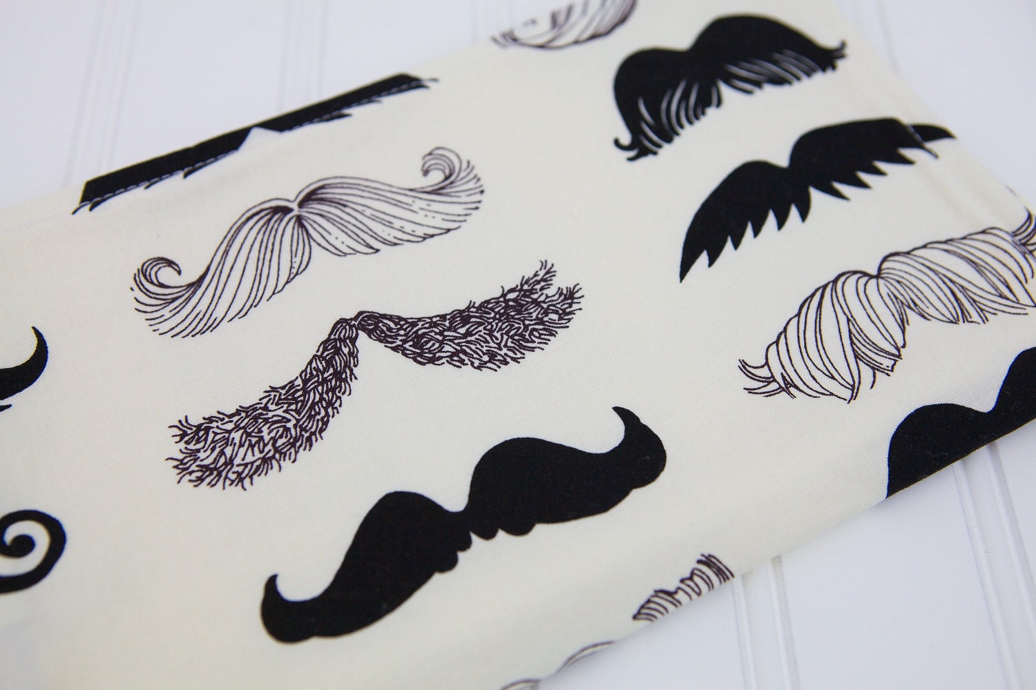 Mustache Baby Burp Cloth Baby Boy or Baby Girl, Moustache, Where's My Stache by Alexander Henry in Creme - bamcraftymommas