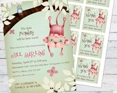 Little Monks (girl) -- Baby Shower Invitation and Gift Bag Tags Il_170x135