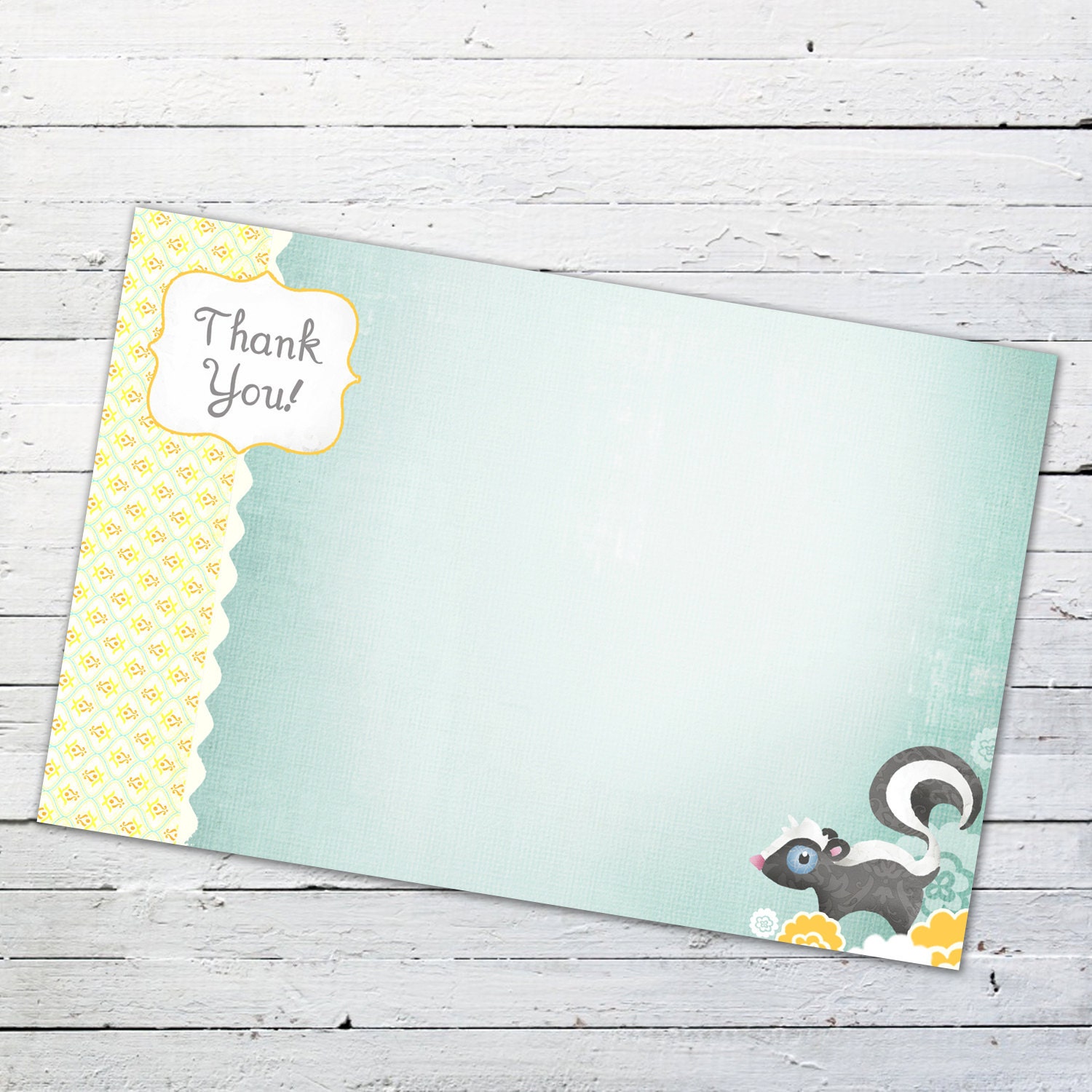Thank You Note-- Little Stinker Skunk Shower