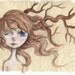 Girl Portrait -  Big Eye Ar t- Water Color - Big Eye Art - Origina l- tree - tree girl