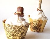 Steampunk Cupcake Wrappers - Printable PDF