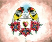 Print. 11x14 Home Sweet Home. Watercolor Painting - 201