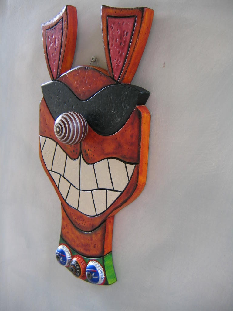 Bad Dog 2 - Original Wall Art, Wood Carving, by Fig Jam Studio