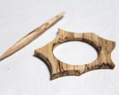 whimsy - natural spalted wood shawl pin set - good for hair too - made from reclaimed wood