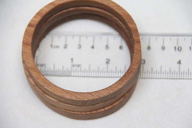 skinny trio - natural wood bangles in oak - large