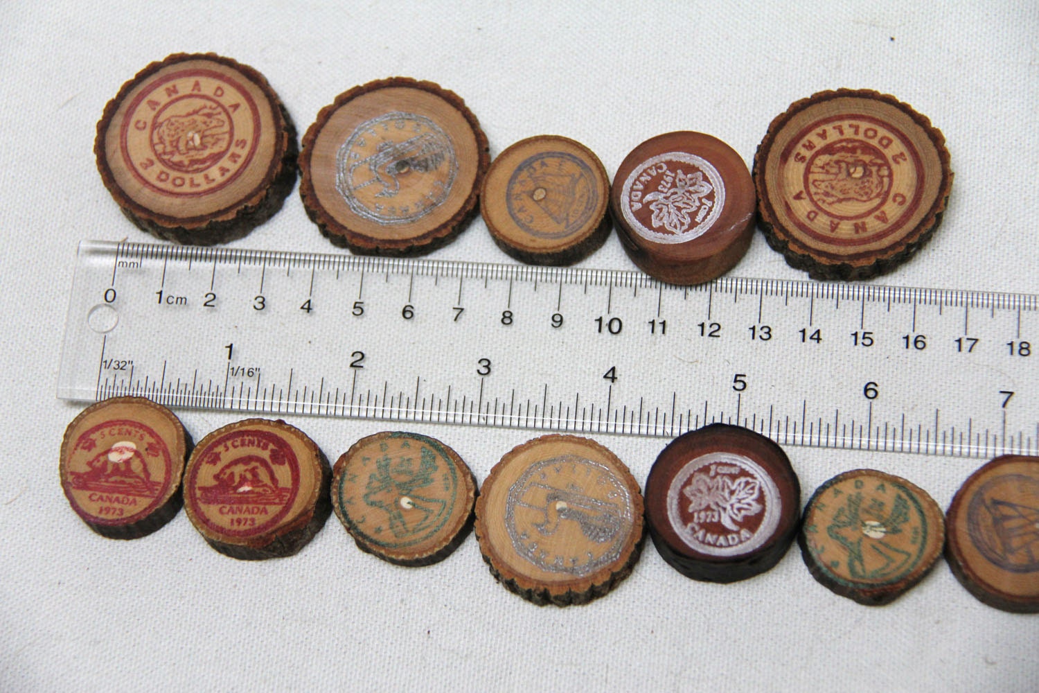 pocket change - wood slice play money