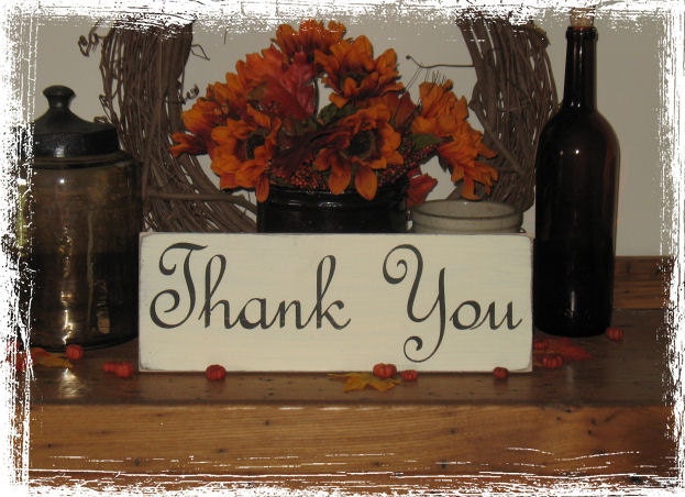 Thank You -WOOD SIGN- Photography Prop Wedding Baby Shower Reception Party Gift Thankyou Notes
