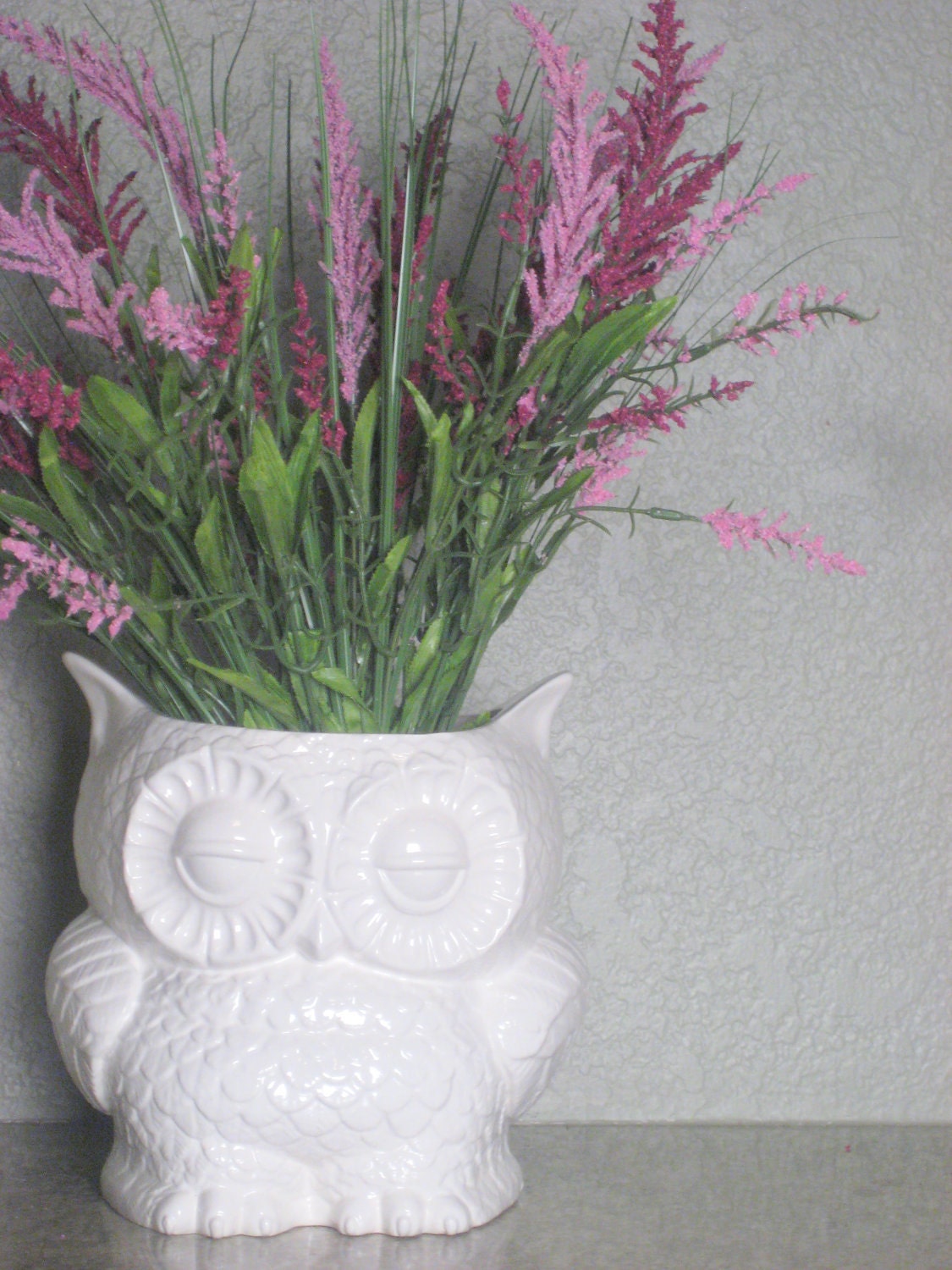 Vintage Ceramic Owl Planter, Small