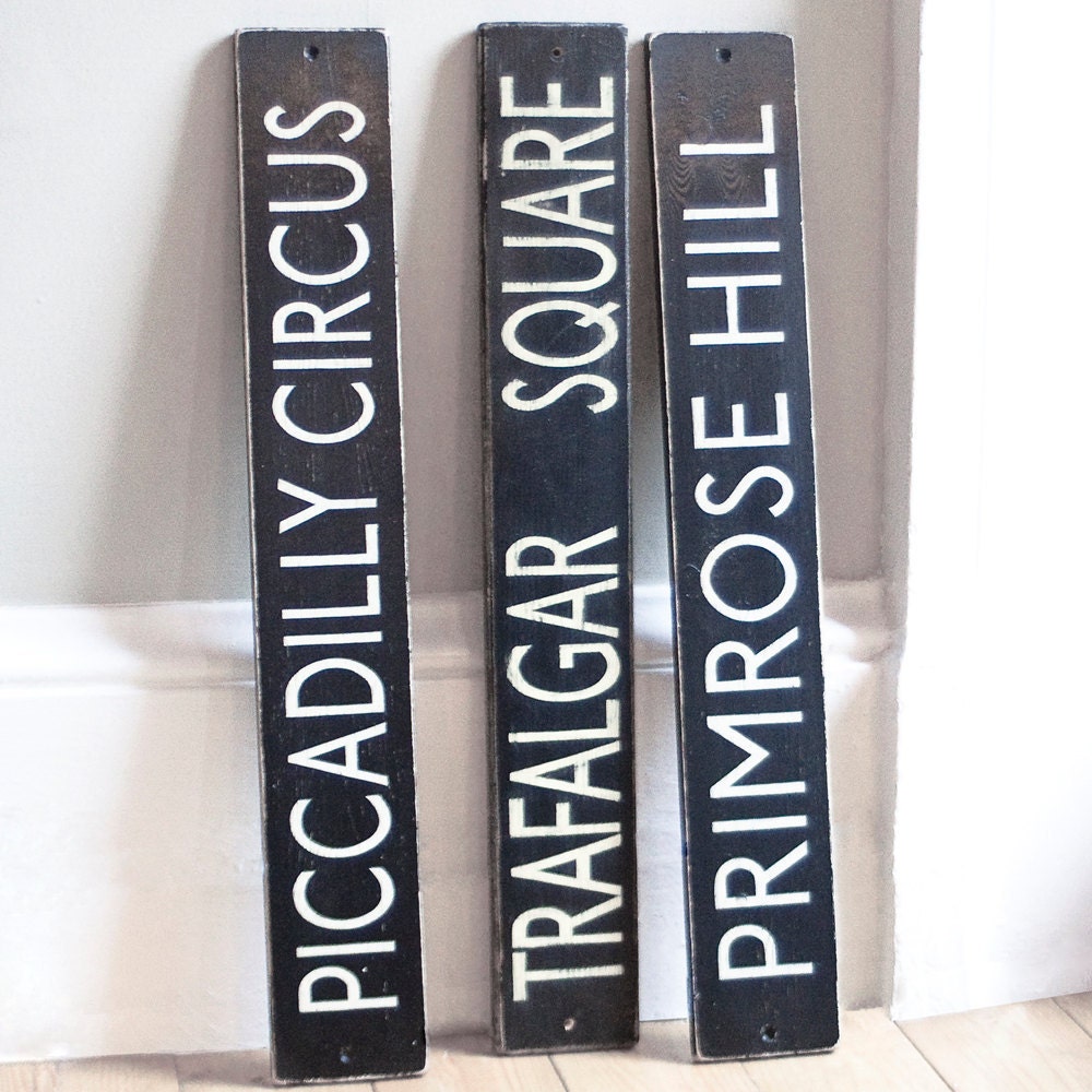 Custom London Bus Blinds . Hand Painted Wooden Sign
