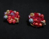 Festive Vintage Bead Cluster Earrings