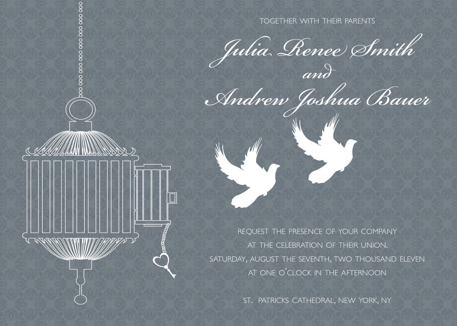 BIRDCAGE LOVE Wedding Save the Date/Invitation/Response Card/Reception Card/Menu/Table Numbers/Thank You Card - You Print Il_570xn