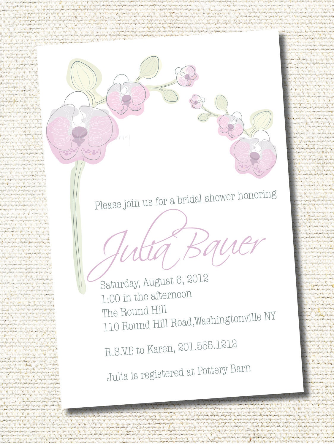 ORCHID ROMANCE Bridal Shower/ Baby Shower Invitation - You Print, DIY, Digital Design Il_570xn
