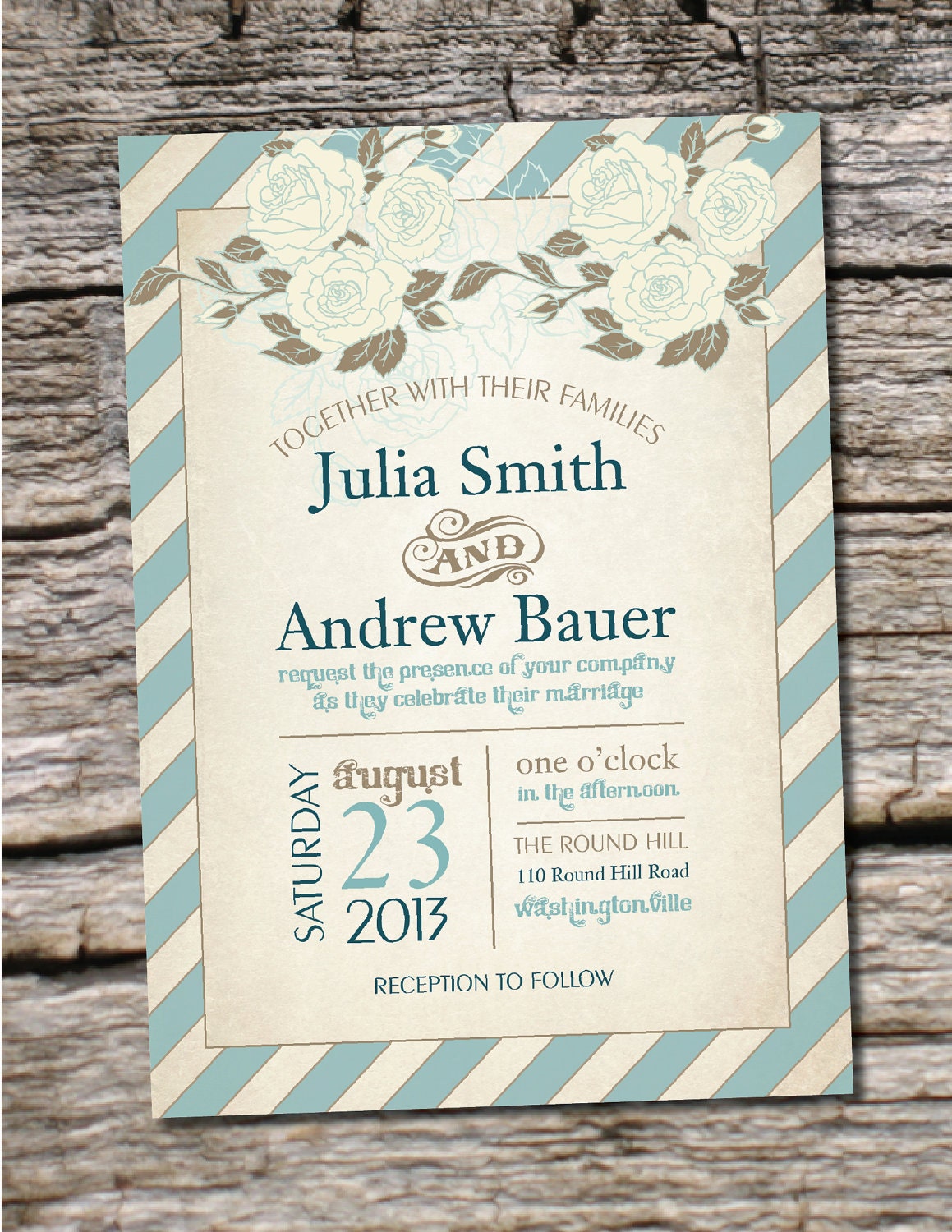 VINTAGE POSTER Floral Wedding Save the Date/Invitation/Response Card/Reception Card/Menu/Table Numbers/Thank You Card - You Print Il_570xn