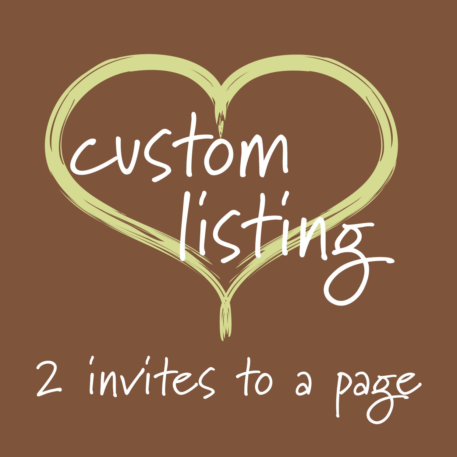 CUSTOM LISTING - Invitation Layout: 2 invites per page Il_570xn