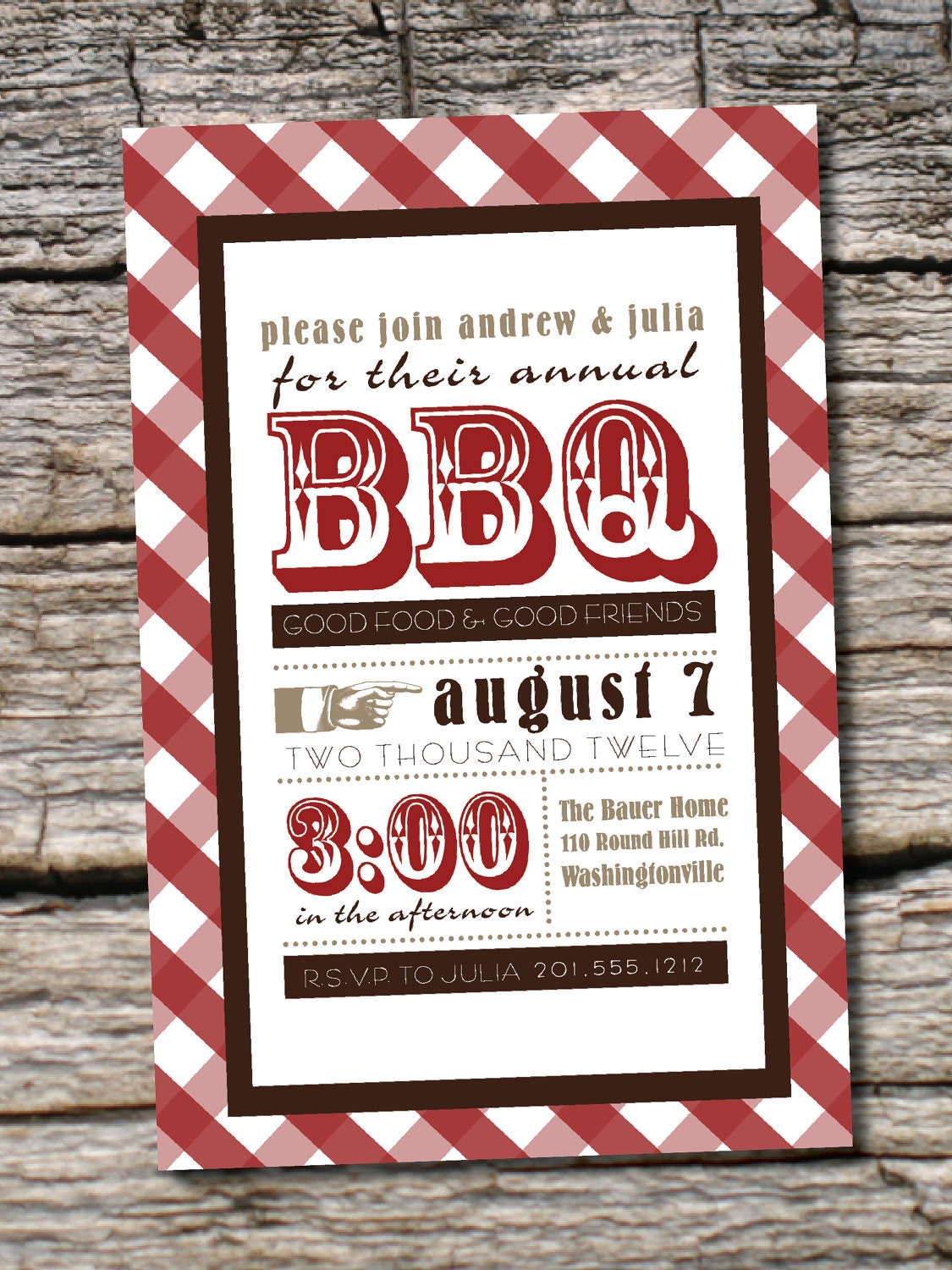 VINTAGE POSTER BBQ Barbeque Party Invitation - You Print