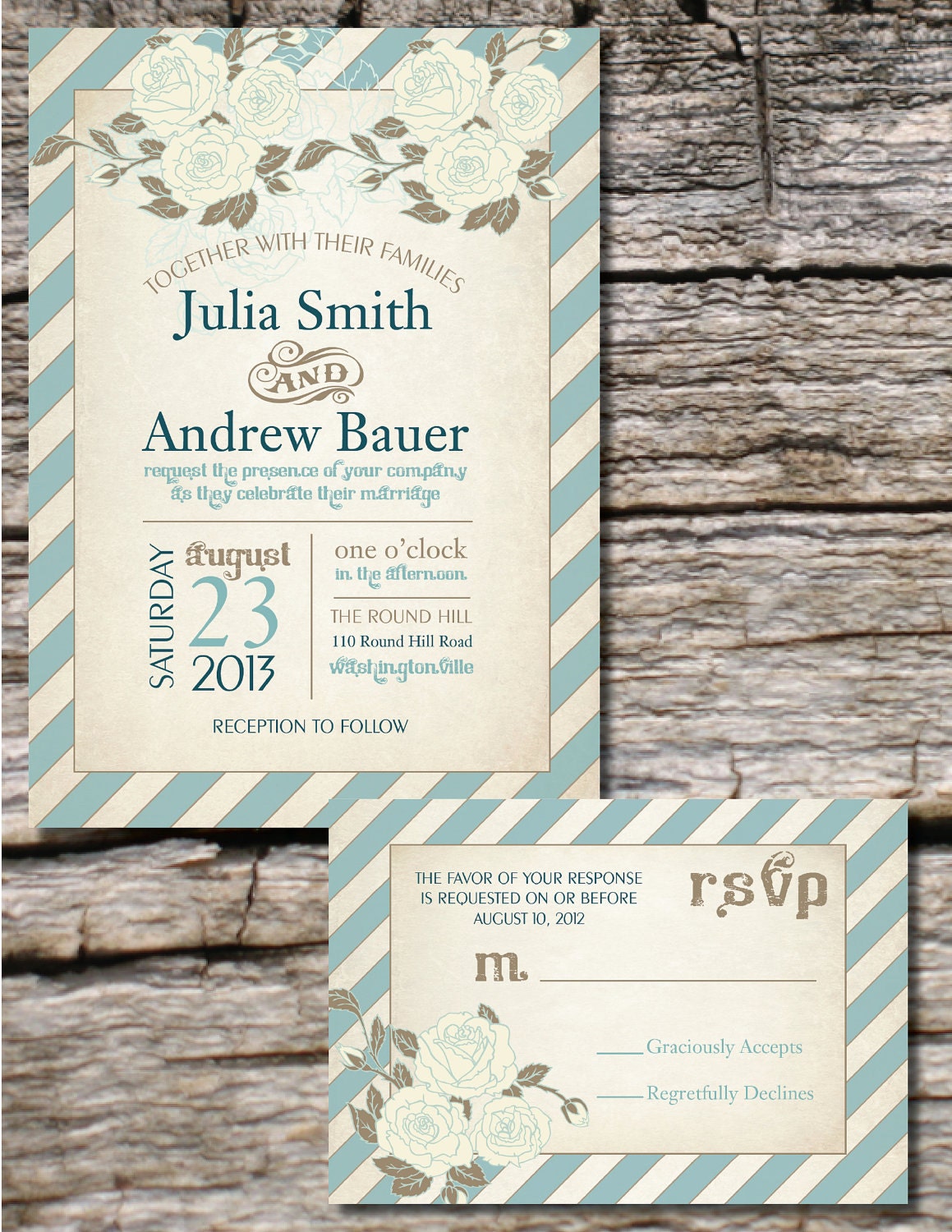 VINTAGE POSTER Floral Wedding Save the Date/Invitation/Response Card/Reception Card/Menu/Table Numbers/Thank You Card - You Print