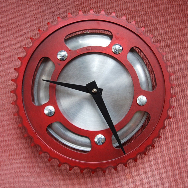 Paint the Town Red Sprocket Clock