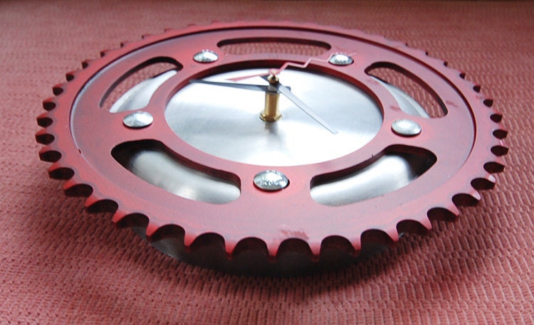 Paint the Town Red Sprocket Clock