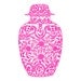 Ming Chinoiserie Pink Ginger Jar on White 8x10 Giclee