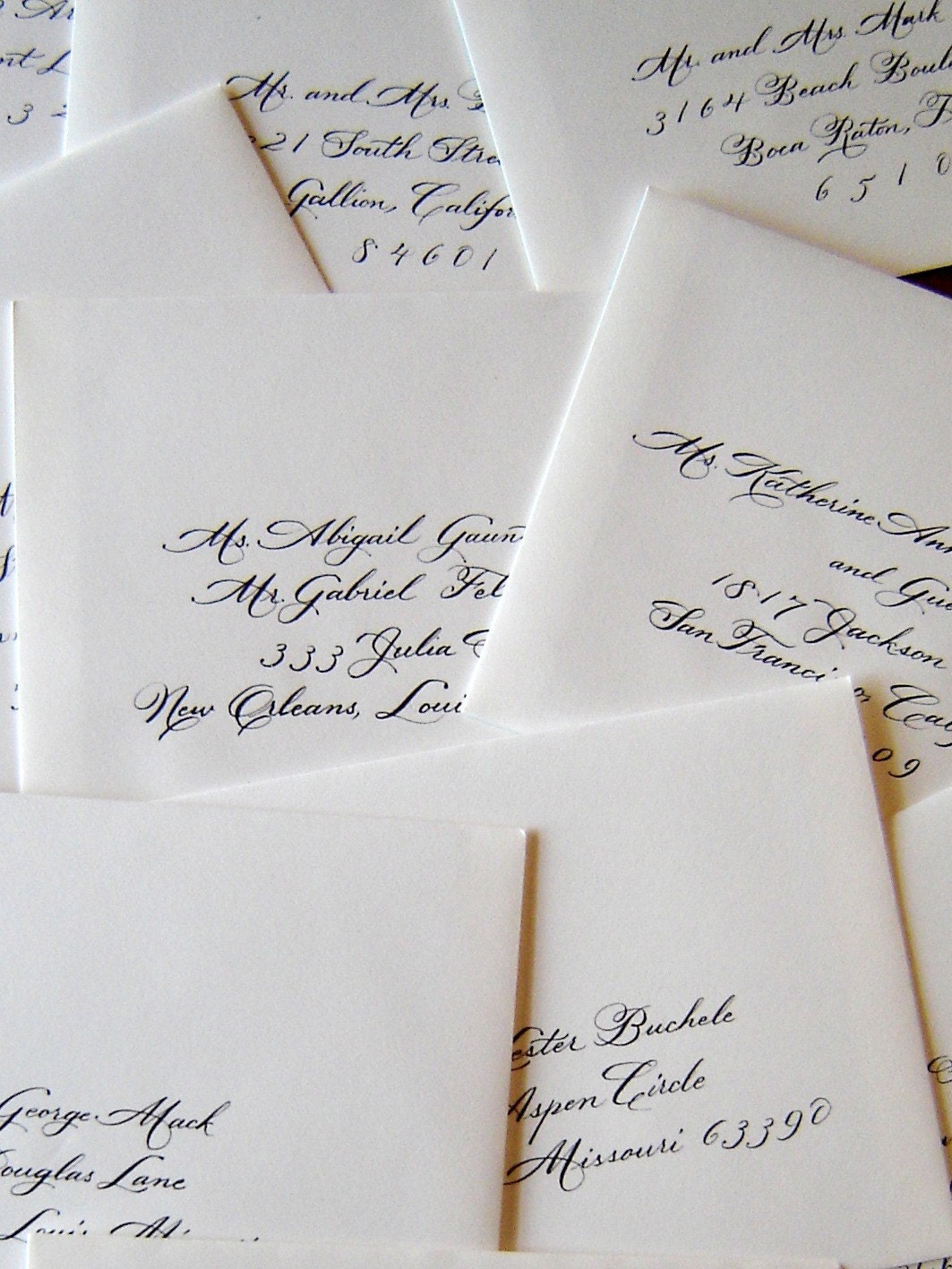 Gorgeous Calligraphic Addressing of Wedding Invitations