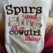 Spurs And Bling Cowgirl Set With Matching Shirt, Tutu, and Hair Bow 3T