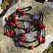 Red Hot Flaming Lava Chinese Crystal Beaded Double Strand Necklace and Earrings
