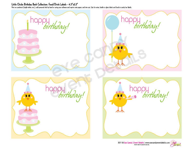 Little Chicks Birthday Bash - DIY Printable Collection - Chicks Birthday - First Birthday Il_170x135